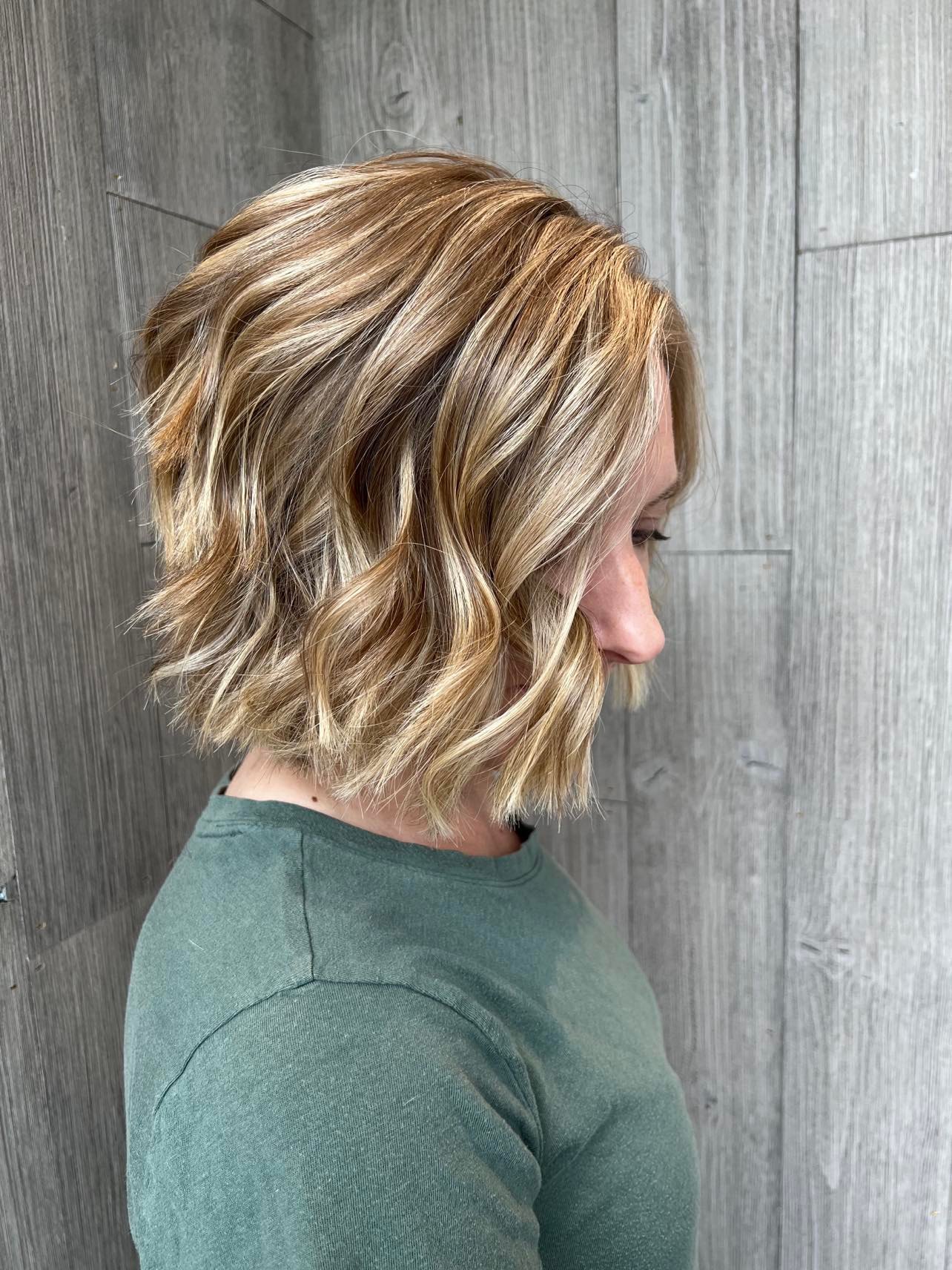 Blonde Bob with Highlights by Kali